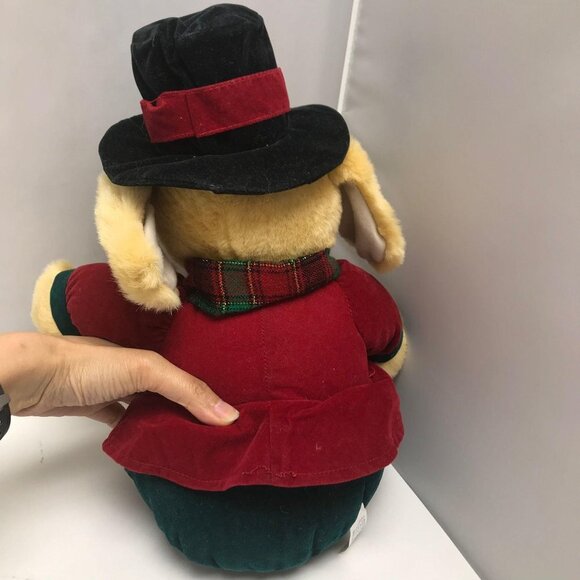 Vintage Main Joy Limited Musical Christmas Holiday Dog Caroler Plush Stuffed Ani - Picture 2 of 4